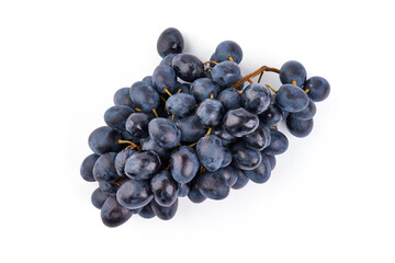 Dark blue grape, isolated on white background. High resolution image.