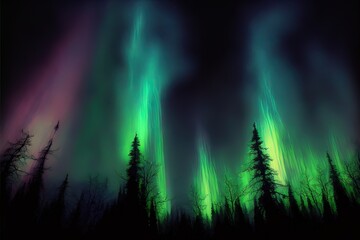 Obraz na płótnie Canvas Magical and mystical northern lights. Aurora Borealis. 