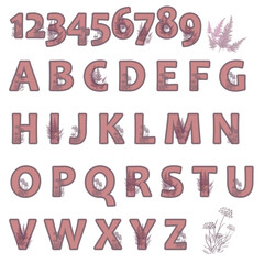 Botanical alphabet. A set of copyright letters.