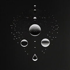 set of water drops. generative ai