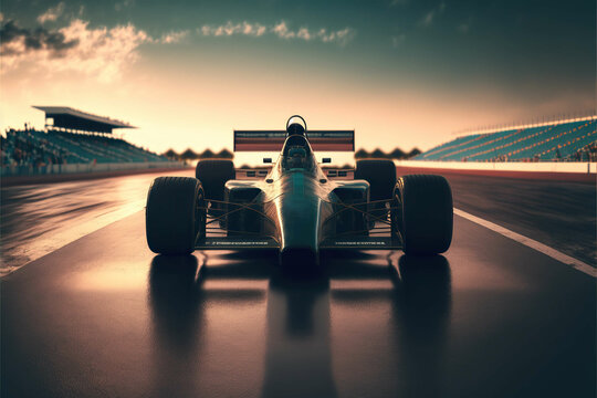 sport car formula in street background ,generative AI