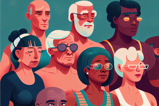 A Diverse Group Of People Of All Ages, Body Types, And Abilities Participating In A Swimming Class. Inclusivity And Community In Fitness. Generative AI