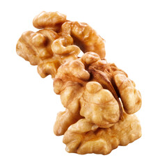 Nozes descascada em fundo branco