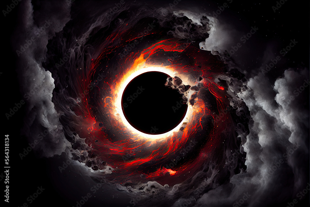 Wall mural dark fantasy eclipse of darkness - by generative ai