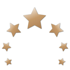 golden stars circle crown on transparent background golden for decoration artwork