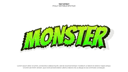 green monster 3d text effect design © yusril.alim