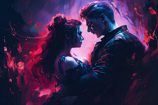 Couple dancing in the nightclub - By Generative AI