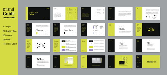 Fototapeta Brand Guidelines Presentation Template. Brand Creation Book for Design Consistency.
 obraz
