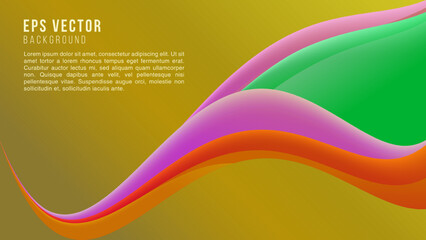 Wavy geometric on yellow background. Trendy gradient shapes composition. Eps10 vector