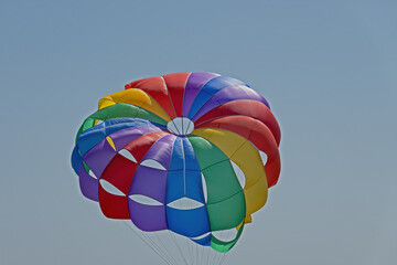 close-up of a paraglider