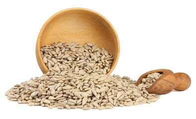Sunflower seeds isolated on white background