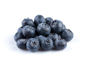 Blueberries on white background