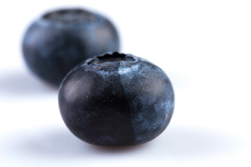 Blueberries on white background