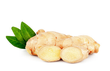 Ginger root isolated on a white background