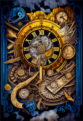 Obraz premium Generative AI abstract render of a time themed illustration