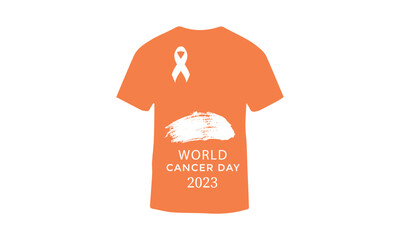 Wold cancer day 2023,  T- shirt design wold cancer, Cancer day 2023