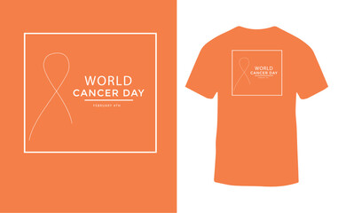 Wold cancer day t-shirt design , wold cancer day vector design, wold cancer day ribbon design 
