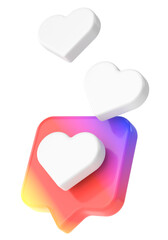 Like icon. Love icon. 3D illustration.