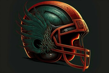 American football helmet  design, football background ,Generative AI
