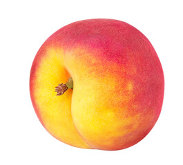 Peach fruit isolated on white or transparent background.