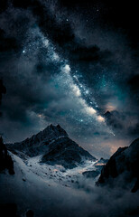 Fototapeta na wymiar Night sky with the moon and stars