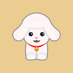 Sticker of a cute poodle puppy