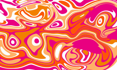 Abstract Psychedelic Camouflage Wavy Liquid Tie Dye Marble Brush Strokes Seamless Vector Isolated Background