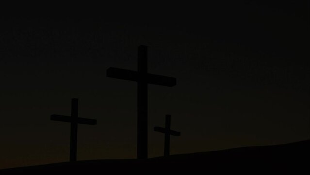 Cross during sunrise