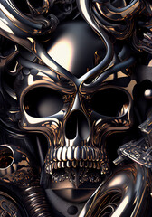 skull glampunk metal texture