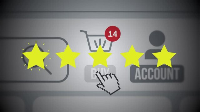 Five star rating animation 4k.