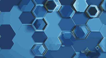 Dark blue vector layout with hexagonal shapes