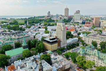 Aerial view of the old town of Quebec City, Quebec, Canada