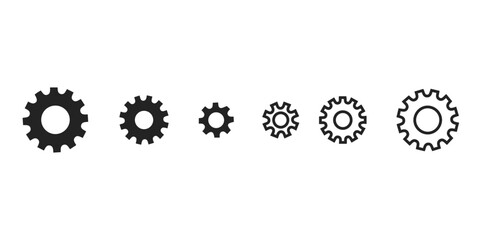 Gear icon set. A simple collection. gear wheel. Gear icons. Vector illustration