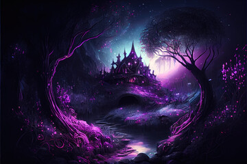 Wonderland sorcerer castle - By Generative AI	