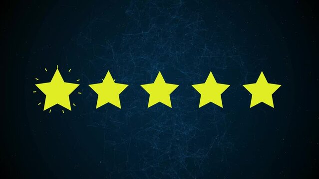 Five star rating animation 4k.