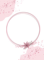 the invitation with watercolor flowers in rustic style