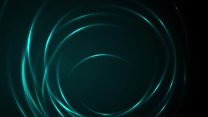 Cyan blue neon glowing shiny circles abstract design