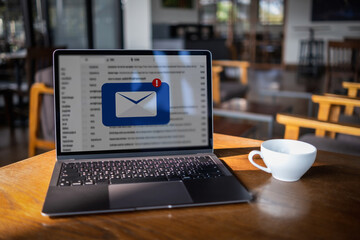 Mail Communication Connection message to mailing contacts phone Global Letters Concept