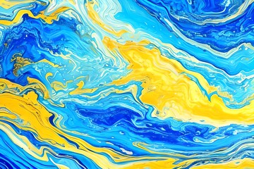 Fototapeta na wymiar A gold and blue marbling abstract background. Generative AI