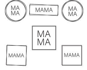 Mama doodle frame circle, SVG Vector