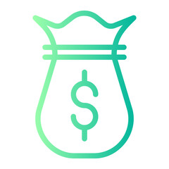 money bag gradient icon