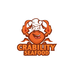 Crab logo for seafood restaurant