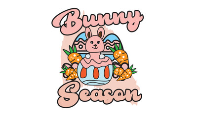Bunny Season Sublimation T-Shirt Design