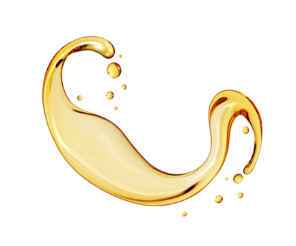 Splash of thick oily liquid isolated on a white background