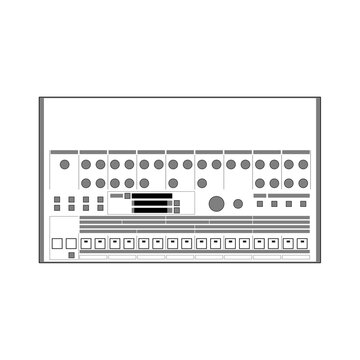 Vector Illustration Of The Classic Roland TR-909 Drum Machine