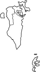 doodle freehand drawing of bahrain map.