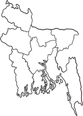 doodle freehand drawing of bangladesh map.