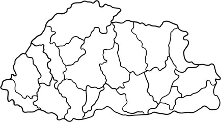 doodle freehand drawing of bhutan map.