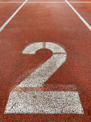 running track with number two