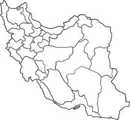doodle freehand drawing of iran map.